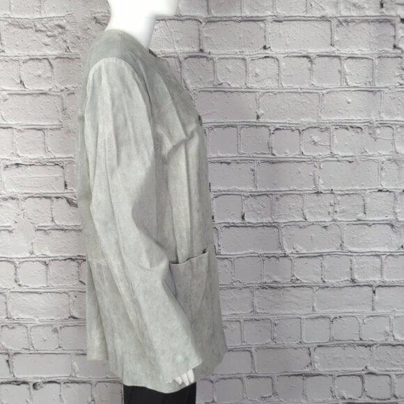 Dennis Basso Grey Suede Jacket with Matching Scarf, Women's Small NWT - Picture 4 of 12